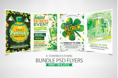 4 Saint Patrick&#039;s Day Flyers Bundle