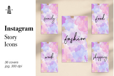 Watercolor Instagram Highlight Icons
