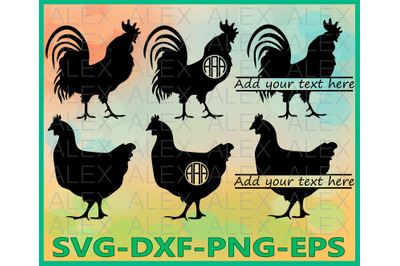 Download Download Cock Rooster Silhouette Chicken Monogram Free Svg Files For Cricut Halloween
