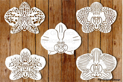 Orchid Flowers SVG files for Silhouette Cameo and Cricut.