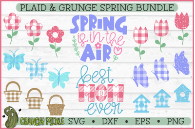 Plaid &amp; Grunge Spring SVG Bundle