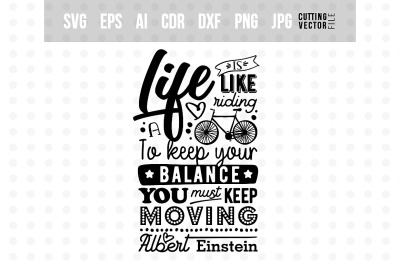 Life is like riding a bicycle... - Typography Design
