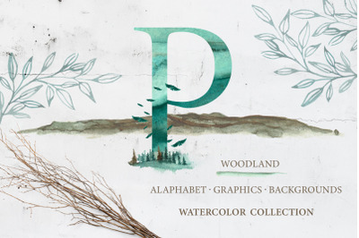 watercolor &quot;WOODLAND&quot; Collection