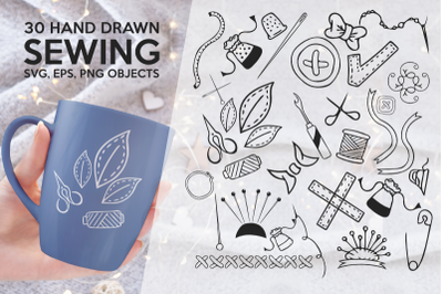 Hand-Drawn Sewing Bundle - Graphics