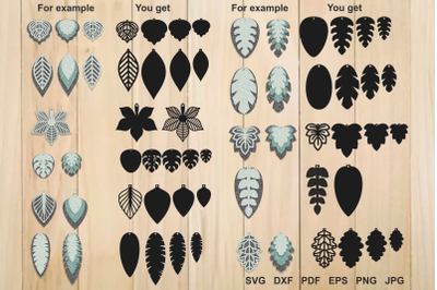 Leaf Earrings svg, Teardrop Earrings, Earrings Template, Tear Drop SVG