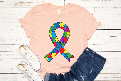 Ribbon Puzzle Autism Awareness SVG Awareness Color kind fight 1341S