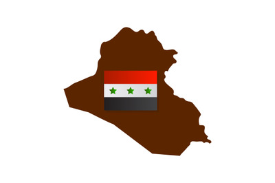 Iraq map with flag