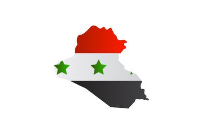 Iraq map with flag