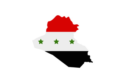 Iraq map with flag