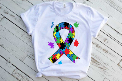 Ribbon Puzzle Autism Awareness SVG Awareness Color kind fight 1342S