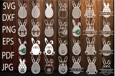 Easter Bunny Eggs SVG, Easter Monograms, Easter Egg svg