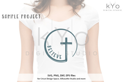 Believe Cross Circle svg png dxf eps files
