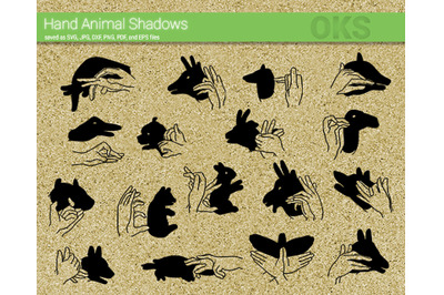 hand animal shadows svg, svg files, vector, clipart, cricut, download