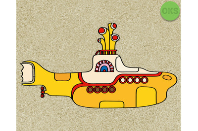 yellow submarine svg, beatles svg files, vector, clipart, cricut, down