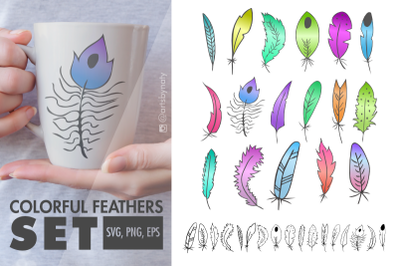 Feathers Set Clipart