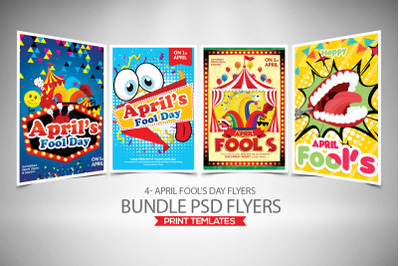 4 April Fool&#039;s Day Flyers Bundle