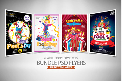 4 April Fool Party Flyers Bundle