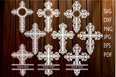 Cross SVG, Filigree Cross svg, Cross Monogram SVG, Christian Cross Cut