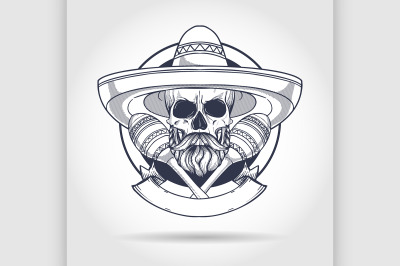 Mexican sketch skull