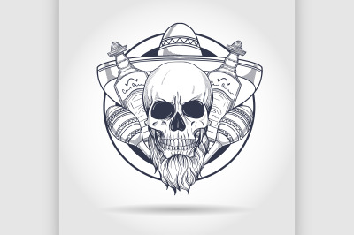 Mexican sketch skull