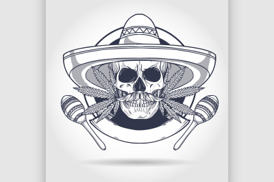 Mexican sketch skull