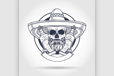 Mexican sketch skull