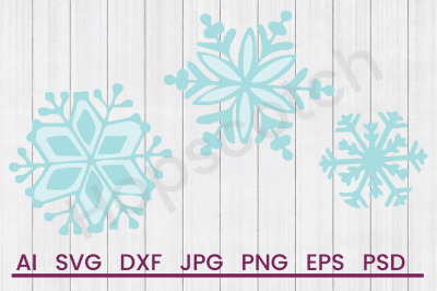 Blue Snowflakes - SVG File, DXF File