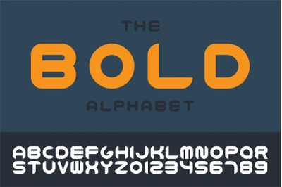Bold english vector trendy alphabet