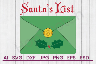 Santas List - SVG File, DXF File