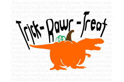 Trick- Rawr - Treat - Halloween SVG