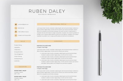 Creative Resume Template and Cover Letter