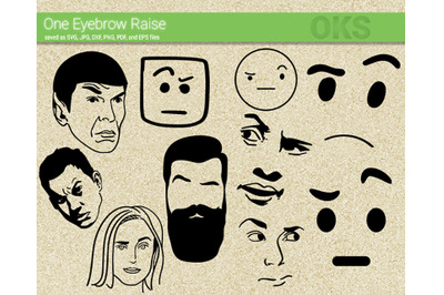 eyebrow raise svg, svg files, vector, clipart, cricut, download