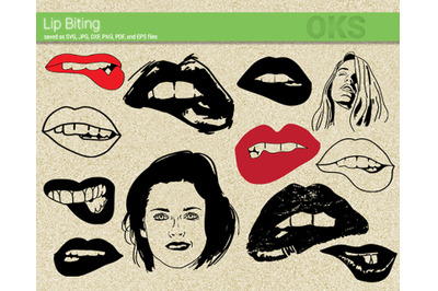 lip biting svg, svg files, vector, clipart, cricut, download