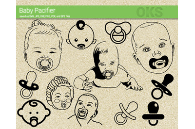 baby pacifier svg, svg files, vector, clipart, cricut, download