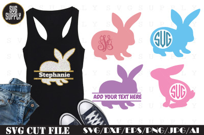 Bunny For Monogram SVG Cut File