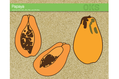 papaya svg, svg files, vector, clipart, cricut, download