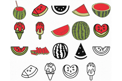 watermelon svg, svg files, vector, clipart, cricut, download