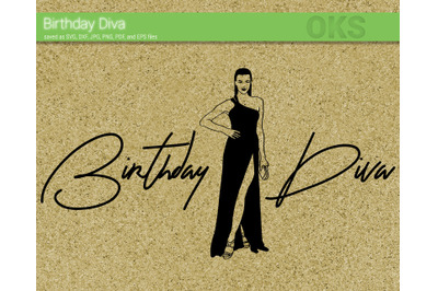 birthday diva svg, svg files, vector, clipart, cricut, download