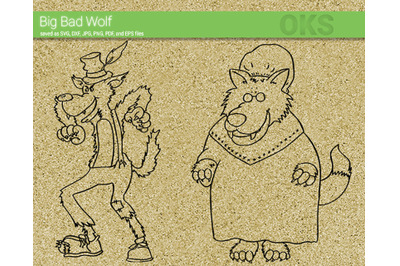 big bad wolf svg, svg files, vector, clipart, cricut, download