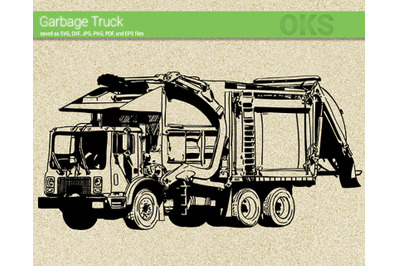 garbage truck svg, svg files, vector, clipart, cricut, download