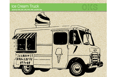 ice cream truck svg, svg files, vector, clipart, cricut, download