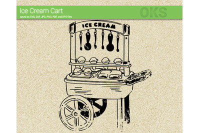 ice cream cart svg, svg files, vector, clipart, cricut, download