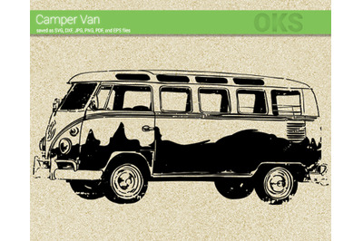 camper van svg, svg files, vector, clipart, cricut, download