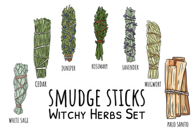 Smudge Sticks Witchy Herbs Set