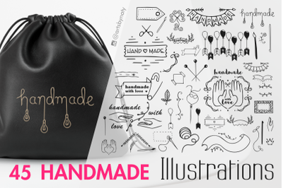 45 Handmade SVG Illustrations For Labels and Tags