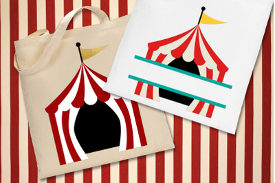 Circus Tent and Split | SVG | PNG | DXF