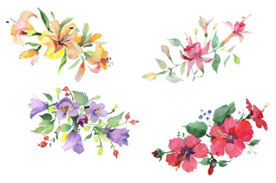 Bouquet Spring Wind Watercolor png