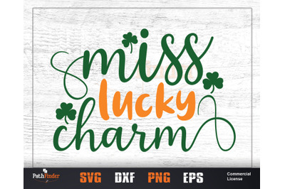 Miss lucky charm SVG, st patricks day svg
