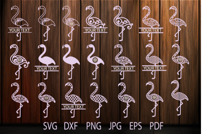 Flamingo Svg, Flamingo Monogram Frames