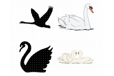 swan svg, svg files, vector, clipart, cricut, download